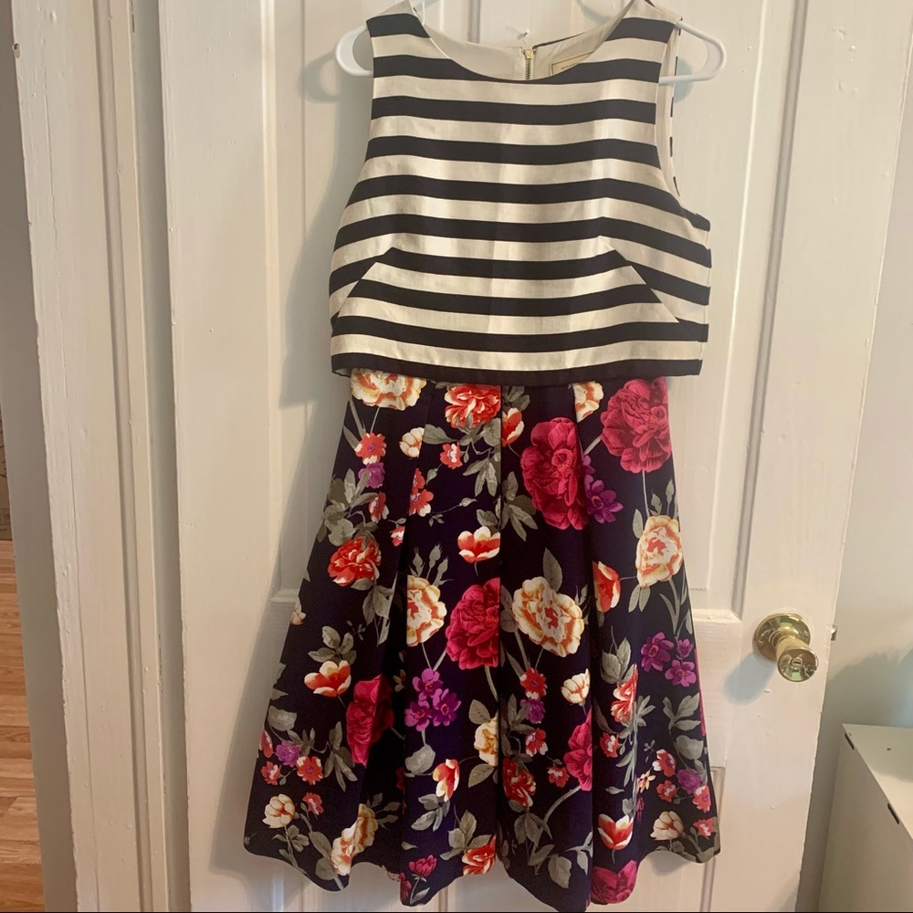 Floral and striped dress from Anthropologie